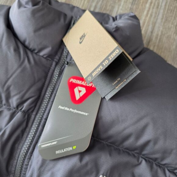 Nike Sportswear Club PrimaLoft Puffer Vest Grey Jacket Men's Large L Gilet New - Picture 5 of 14